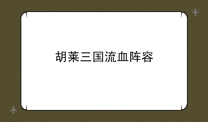 胡莱三国流血阵容