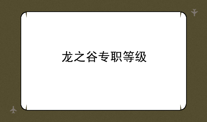 龙之谷专职等级