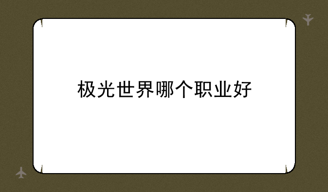 极光世界哪个职业好
